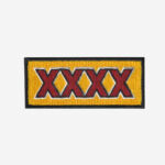 XXXX Gold Lager embroidered iron-on patch with beer logo