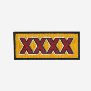 XXXX Gold Lager embroidered iron-on patch with beer logo