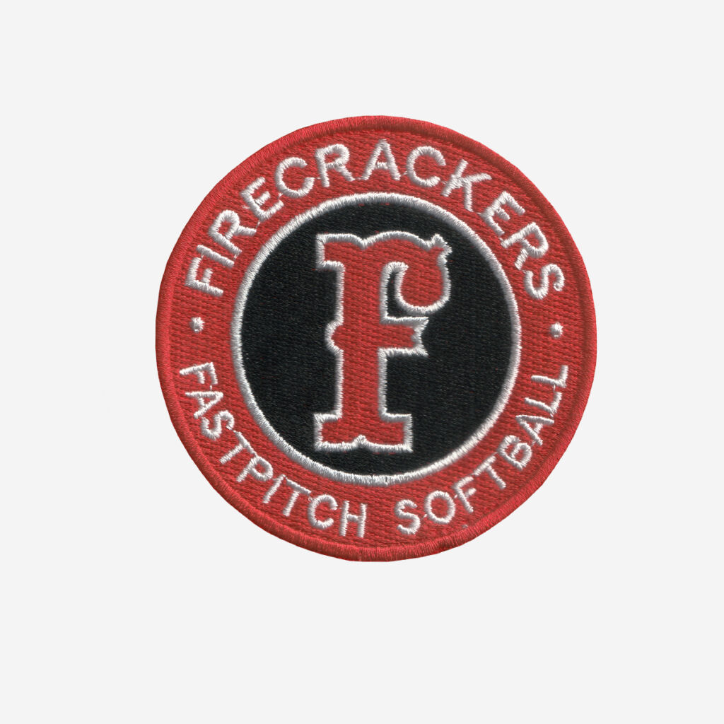 Firecracker Softball Team Logo Embroidered Iron On Patch - Patchcrafts.com