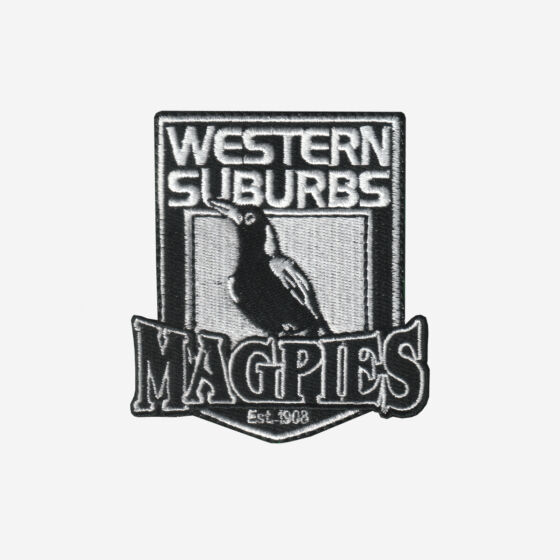 Western Suburbs Magpies Logo Embroidered Iron On Patch - Patchcrafts.com