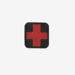 First Aid, Medical Cross Embroidered Iron On Patch Black
