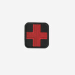 First Aid, Medical Cross Embroidered Iron On Patch Black