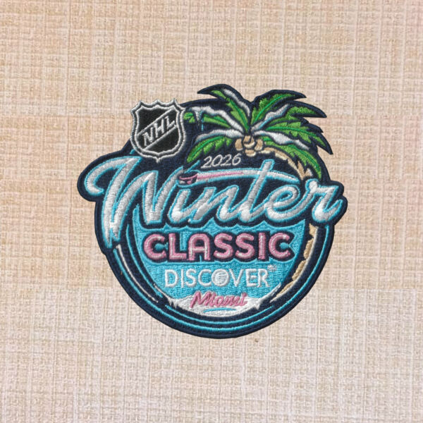 2026 NHL Winter Classic Jersey Patch Florida Panthers New York Rangers Game Miami Logo Embroidered Iron On Patch