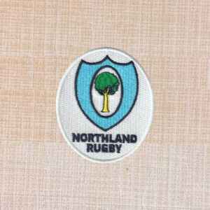 High-quality embroidered Northland Rugby Union logo patch with iron-on backing. Ideal for jackets, bags, hats, and rugby supporter apparel.