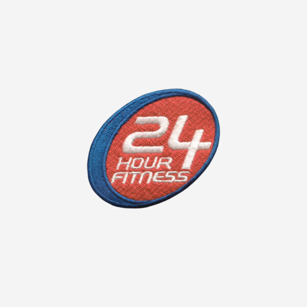 24 hour fitness logo embroidered iron on patch gym 2 inch