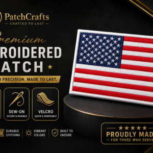 American Flag Embroidered Iron On Patch - Image 9