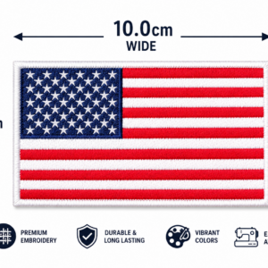 American Flag Embroidered Iron On Patch - Image 4