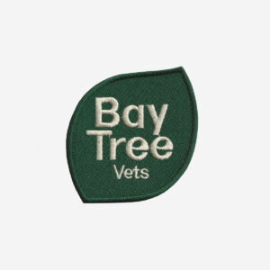 Bay tree veterinary centre logo embroidered iron on patch 3 inch