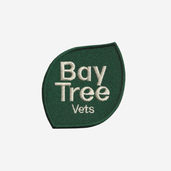 Bay tree veterinary centre logo embroidered iron on patch 3 inch