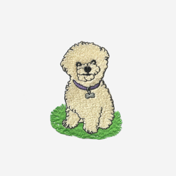 Bichon Frise Dog Embroidery Design Embroidered Iron On Patch