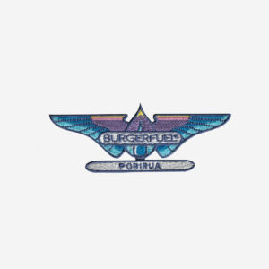 Burgerfuel logo embroidered iron on patch 4 inch