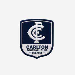 carlton blues monogram logo embroidered iron on patch cfc afl 3 inch