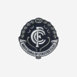 carlton fc classic monogram embroidered iron on patch cfc blues afl 3 inch