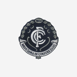 carlton fc classic monogram embroidered iron on patch cfc blues afl 3 inch