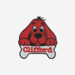 Clifford the big red dog logo embroidered iron on patch 3 inch