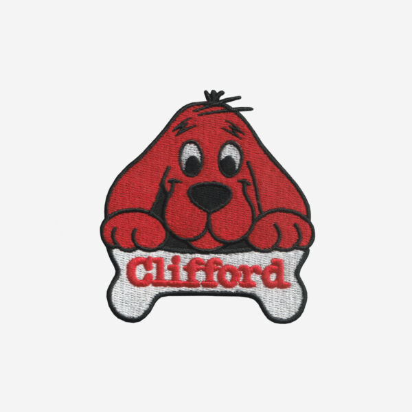 Clifford the big red dog logo embroidered iron on patch 3 inch