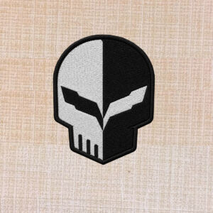 Corvette Racing Jake Skull Logo Embroidered Iron On Patch - Image 2
