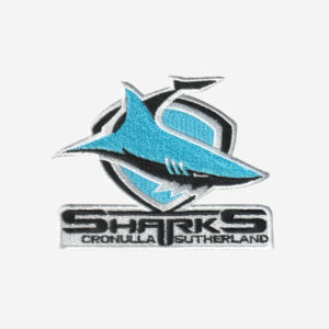 Cronulla sharks logo embroidered iron on patch 4 inch