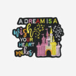 disney cinderella castle logo embroidered iron on patch magic kingdom 4 inch