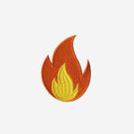 Fire flame logo embroidered iron on patch 3 inch