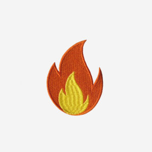 Fire flame logo embroidered iron on patch 3 inch