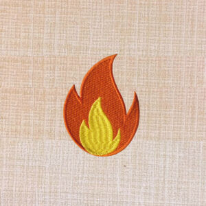 Fire Flame Embroidered Iron On Patch - Image 2