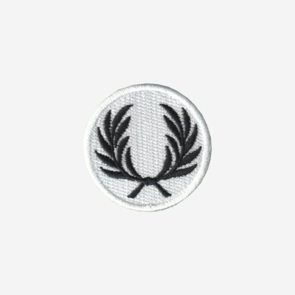 Fred Perry Logo Embroidered Iron On Patch Black