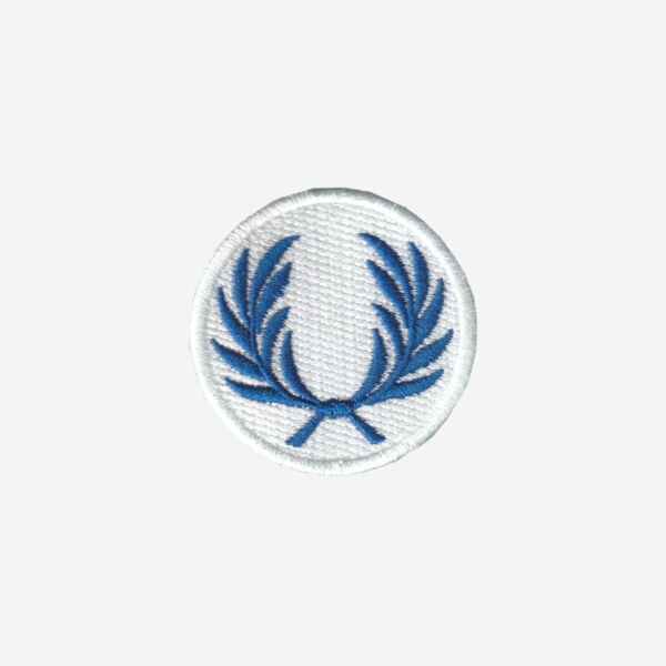 Fred Perry Logo Embroidered Iron On Patch Blue