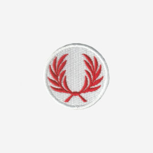 Fred Perry Logo Embroidered Iron On Patch Red