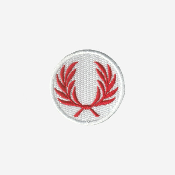 Fred Perry Logo Embroidered Iron On Patch Red