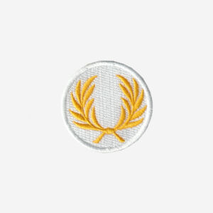 Fred Perry Logo Embroidered Iron On Patch Yellow