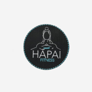 Hapai fitness logo embroidered iron on patch 4 inch