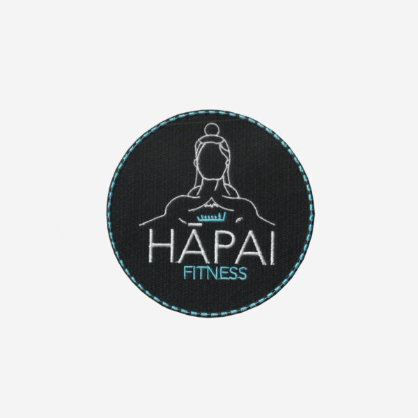 Hapai fitness logo embroidered iron on patch 4 inch