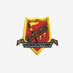 Hawkestone golf club logo embroidered iron on patch 2.7 inch