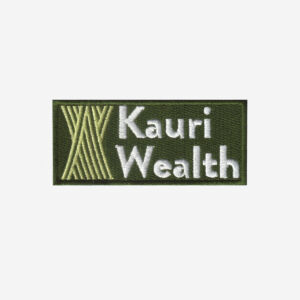 Kauri wealth logo embroidered iron on patch 4 inch