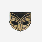 NRL warriors black gold logo embroidered iron on patch 3 inch