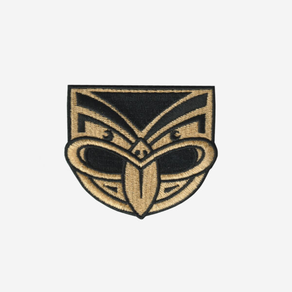 NRL warriors black gold logo embroidered iron on patch 3 inch