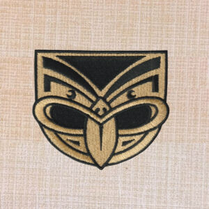 NRL Warriors Black Gold Embroidered Iron On Patch - Image 4
