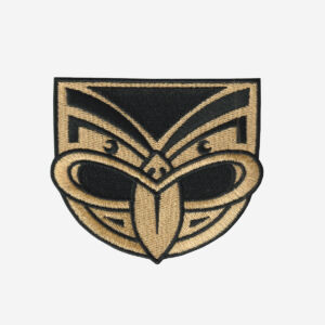 NRL Warriors Black Gold Embroidered Iron On Patch - Image 3