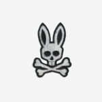 Psycho bunny logo embroidered iron on patch skull bunny 2 inch and 3 inch