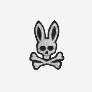 Psycho bunny logo embroidered iron on patch skull bunny 2 inch and 3 inch