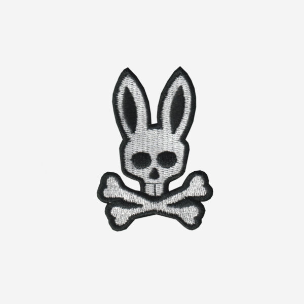 Psycho bunny logo embroidered iron on patch skull bunny 2 inch and 3 inch