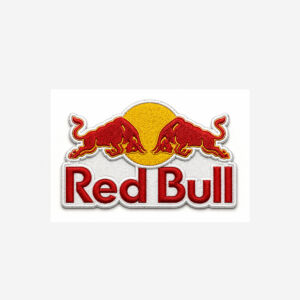 red bull logo embroidered iron on patch racing energy charging bulls 4 inch