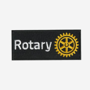 rotary international logo embroidered iron on patch blue gold club wheel crest 3 4 inch