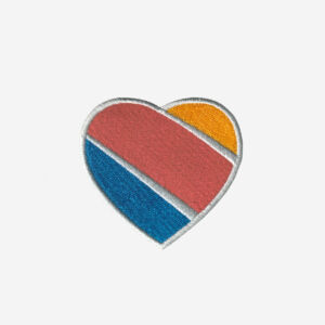 Southwest airlines heart and rectangular logo embroidered iron on patch 3 inch