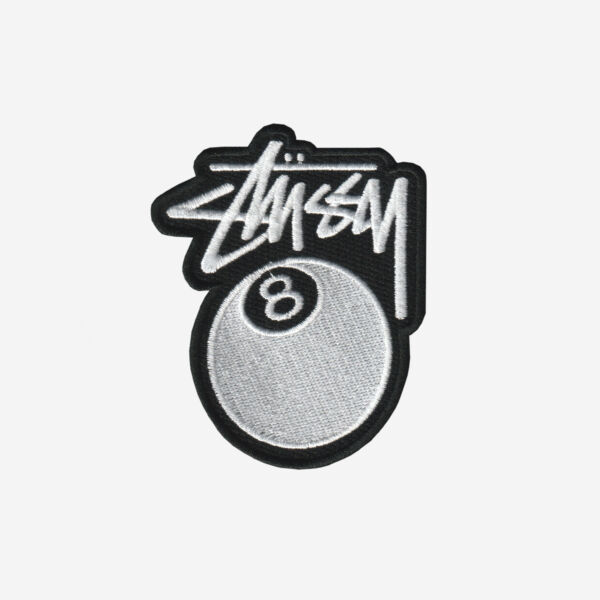 stussy 8ball logo embroidered iron on patch retro billiard 3 inch 6 inch