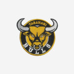 Taranaki bulls logo embroidered iron on patch npc rugby 3 inch