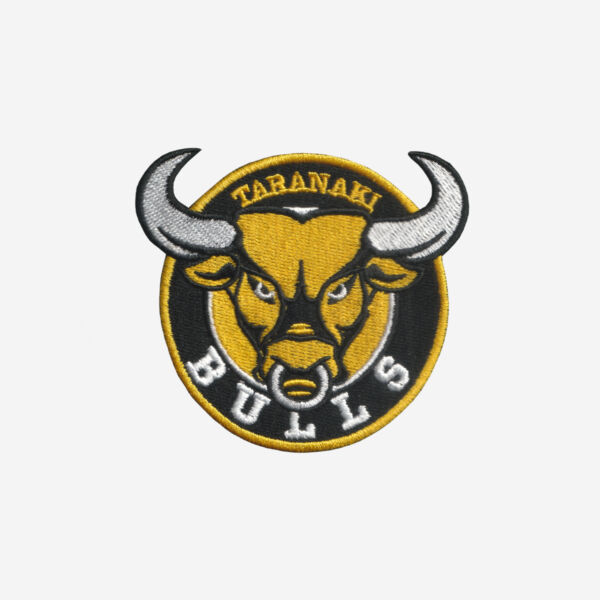Taranaki bulls logo embroidered iron on patch npc rugby 3 inch