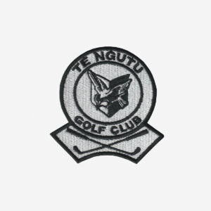 Te ngutu golf club logo embroidered iron on patch 3 inch