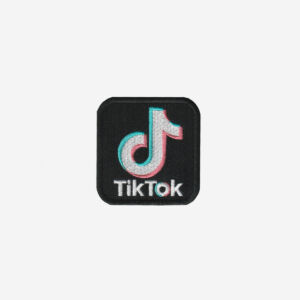 tiktok logo embroidered iron on patch social media music note 3 inch